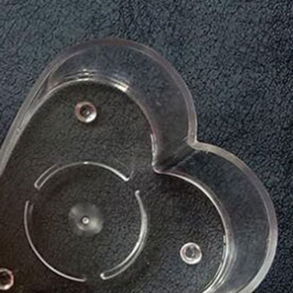 Tomma Genomskinliga Plastbehållare för Ljustillverkning Hjärta Form Hållare Form 20st