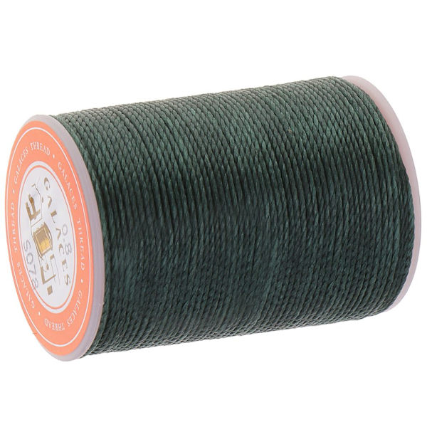 Rund Polyester Vaxtråd 0.8mm Sömnad DIY Sömnad Grön Svart
