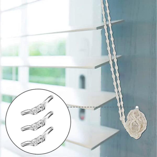 12 Pcs. Transparent Cord Holders for Blinds Keep Your Window Blinds and Curtains Tidy Stable Positioning Hooks KAESI[RM]