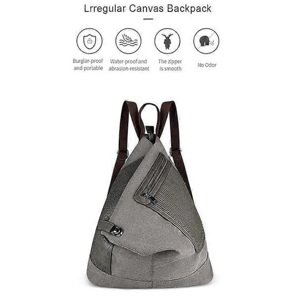 FB01 Uregelmæssig lærredsrygsæk Dark Grey