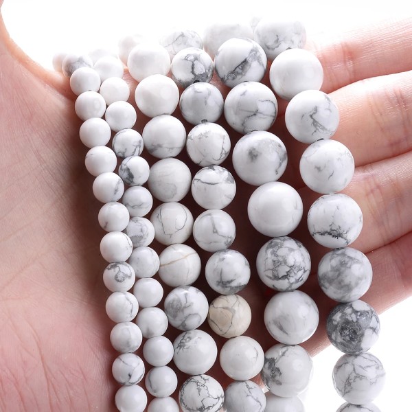 Pärla för smycken gör DIY armband halsband howlite 10mm(around 35pcs)