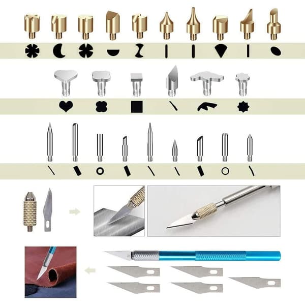 [RM] Wood Burning Pyrography Pen Set, Quick Heating Wood Burning Kit with Replaceable Tips for DIY Craft Projects, Adjustable Temperature