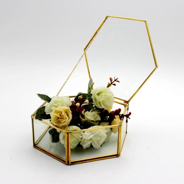 2 st Geometriskt Terrarium i Glas Suckulent Planteringskärl Blomvas Behållare Kann