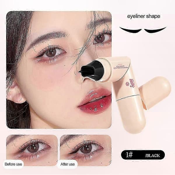Dual-Tip Eyeliner Stencil med Roterende Præcision for Langvarig Definition Pen Brown