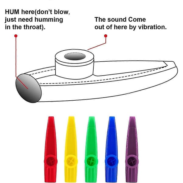 [RM]25 Pack Plastic Kazoos Musical Instruments With Kazoo Flute Diaphragms For Gift, Prize And Party