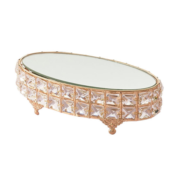 Oval tårtställ med spegel