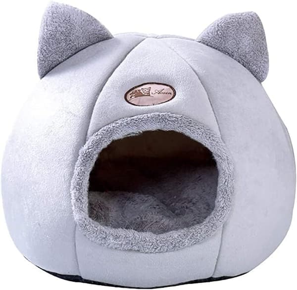 [RM]Cat Cave Cat House, Non-slip Pet Cave Soft Warm Removable Enclosed