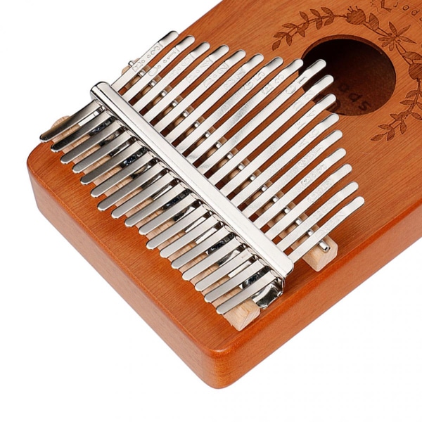 Set med 2 musikinstrument Mbira 17 Key Kalimba Thumb Piano Wood Finger