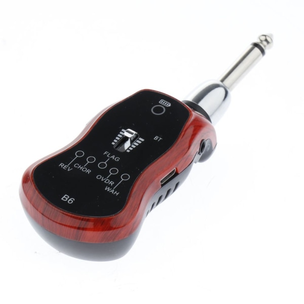 Bärbar uppladdningsbar Bluetooth gitarreffekter 5 ljudlägen Röd