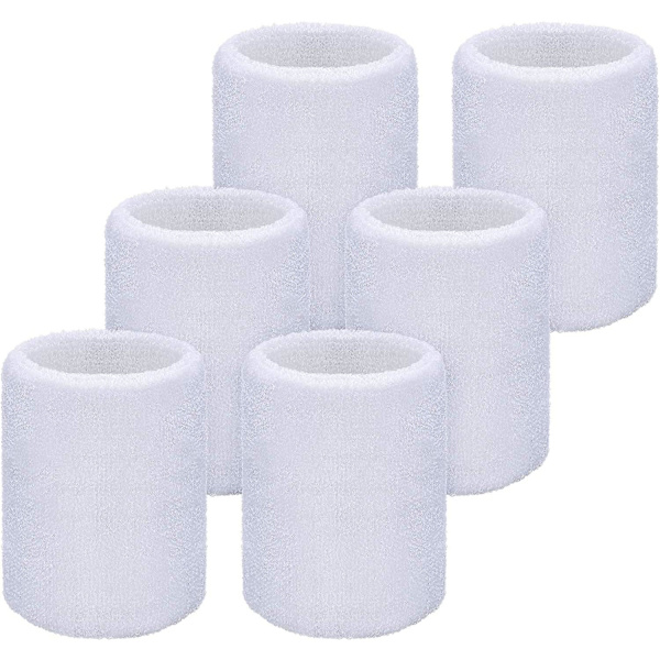 6-pack Sportarmband, Bomullsarmband, Absorberande Armband