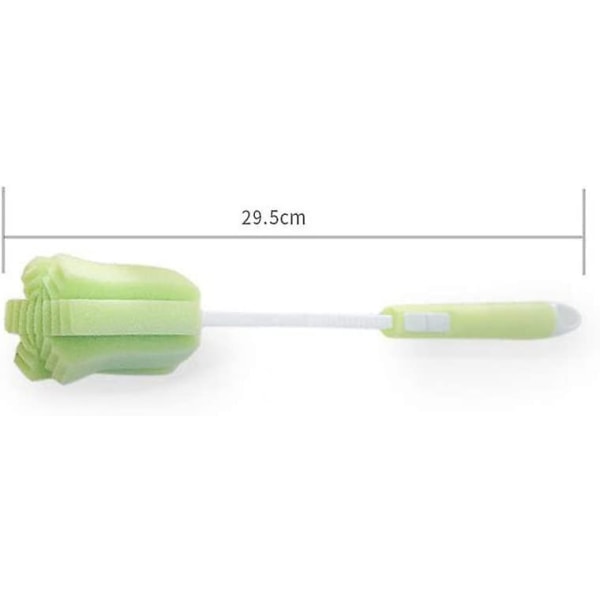 3-pack skumsvampborste med justerbart långt handtag för rengöring av baby , glas och koppar (slumpmässig färg)