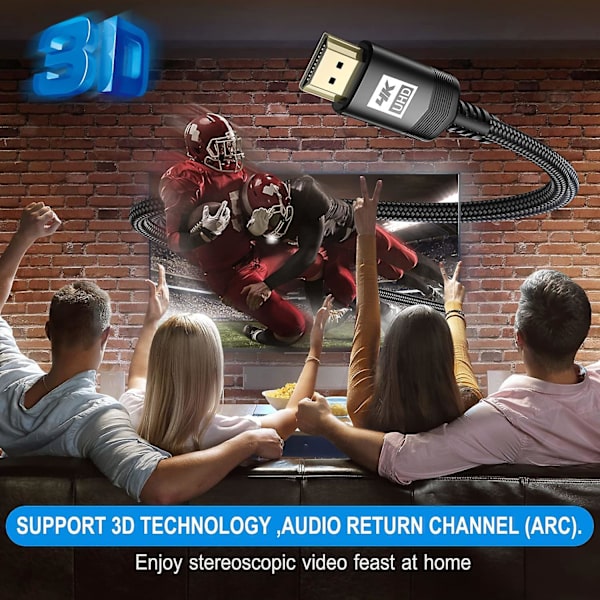 4k HDMI-kabel 4,5 meter, Avibrex HDMI 2.0-kabel Höghastighets 18 Gbps Guldpläterad Nylonflätad HDMI-kabel