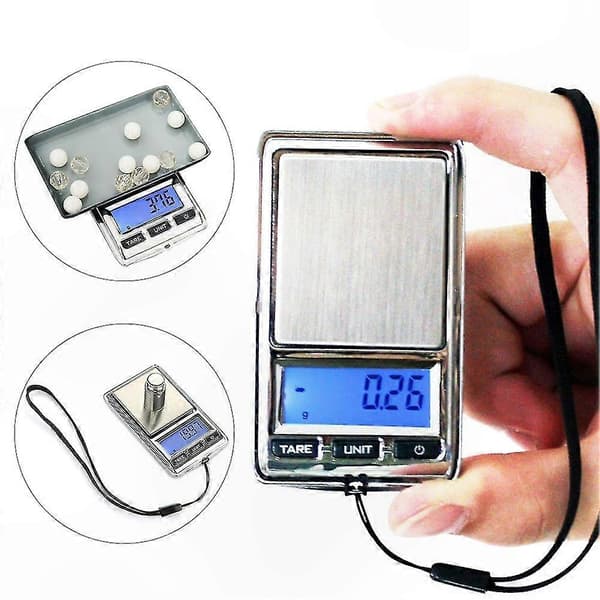 Mini digital LCD-vægt til smykkevejning, 100g/200g kapacitet med 0,01g præcision