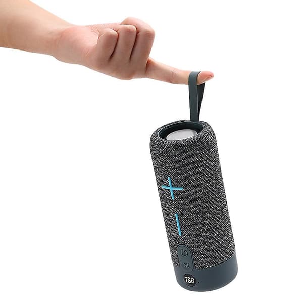 Bärbar trådlös Bluetooth-högtalare, djup bas, kraftfullt 360°-ljud, flytande, -Grå