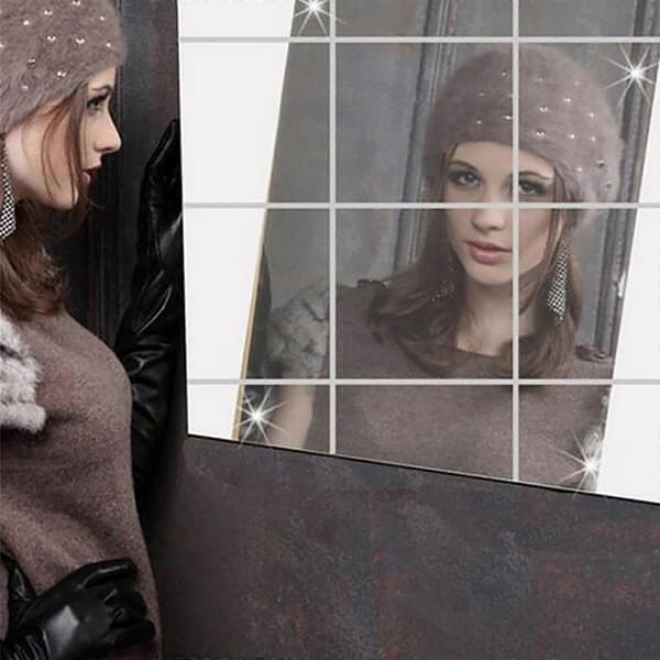 [RM]Self-Adhesive Acrylic Mirror, Mirror Tiles, Flexible Mirror Sheets Wall Stickers, Frameless Mirror 50cm*200cm*0.2mm