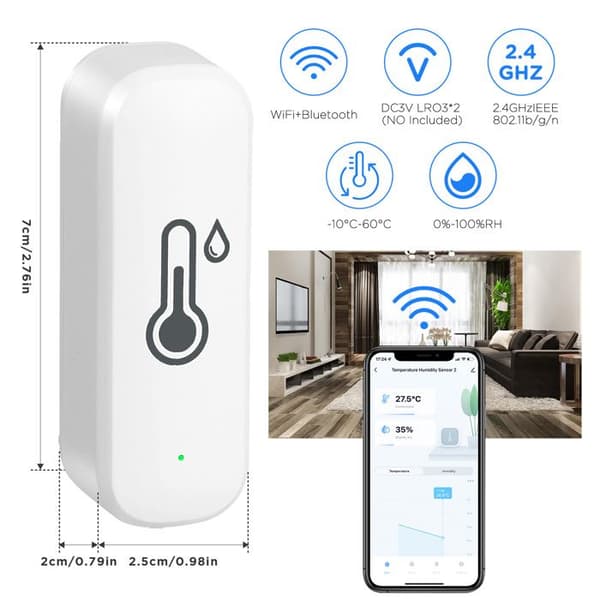 TTLIFE 4-pakning WiFi innendørs termometer hygrometer - trådløs temperatursensor, datalogger, fjernovervåking