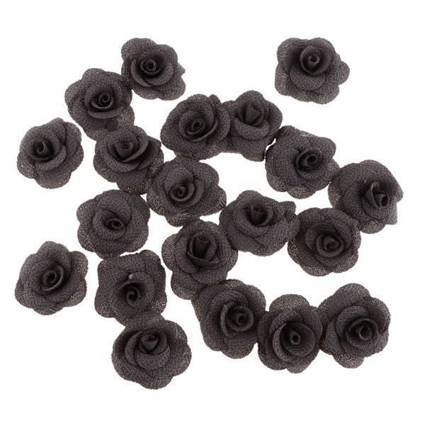 20 st Silkros Blomhuvud Knopp DIY Hantverk Bröllopsdekor Grå