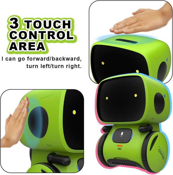 [RM]Kids Robot Toy, Talking Interactive Voice Controlled Touch Sensor Smart Robot with Singing, Dancing, Repeating, Speech Recognition and Recording