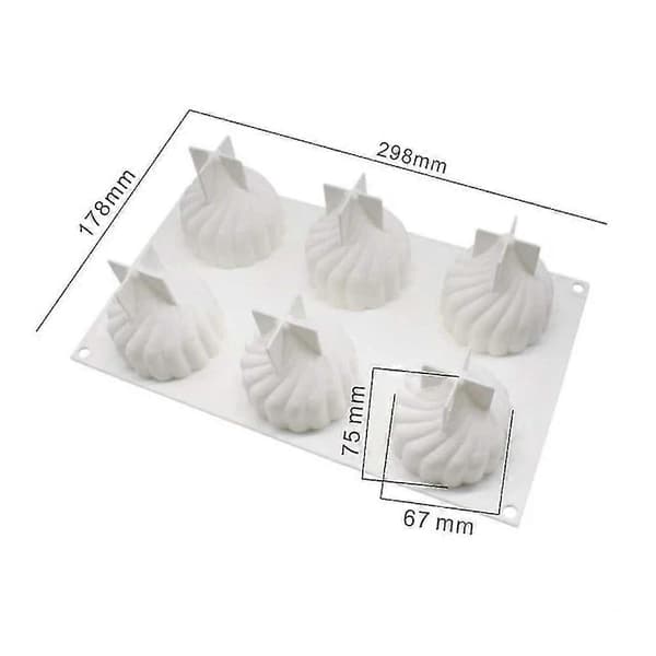 3D Silikon Mousse Kakeform - Hvit - 1 stk