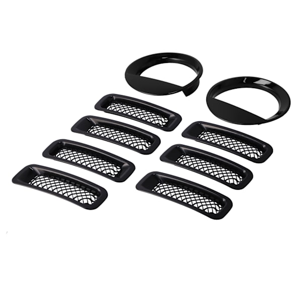 [RM]Front Mesh Grille Inserts Forlygteringe Kit til Jeep Patriot 2011 2016