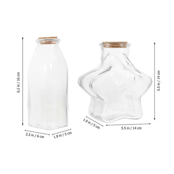 [RM]Önskeflaska Dekorativa glasflaskor för förvaring 2-pack tomma
