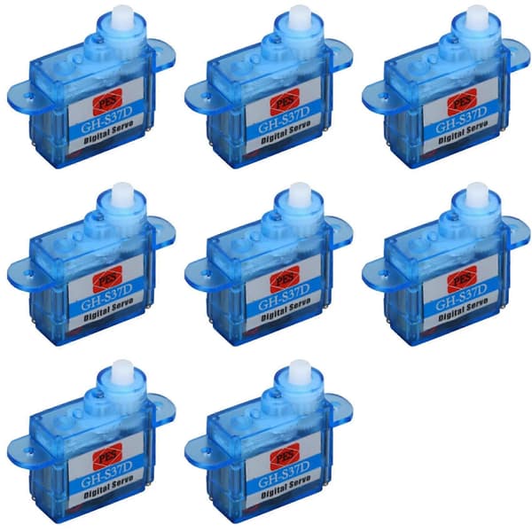 8X GH-S37D GH-S43D Servomotor Digital 3.7g 4.3g Mini Mikroservo for RC Fly Helikopter Lastebil Båt Bil Robot Blue