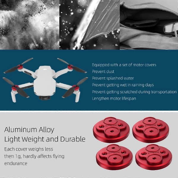 Motor Cover Cap Protector til DJI Mini 2/Mini SE Tilbehør Vandtæt Støvtæt Aluminium Motorhætte