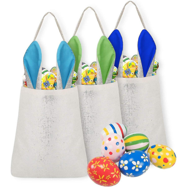 Påskharepåsar, 3 st förpackningar påskharepåsar, påskäggkorg Kaninpåsar Påskpåsar för barnpaket, godis och förvaringsägg