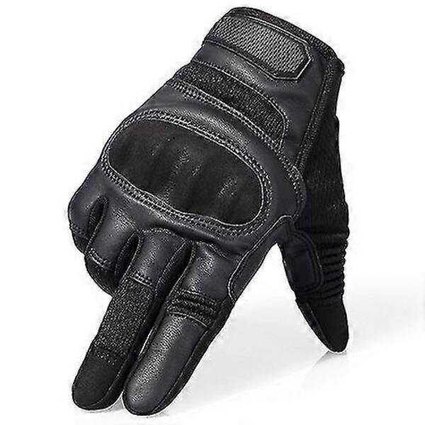 [RM] Touchscreen MC-handsker i PU-læder, helfinger [DB] Sort Black L