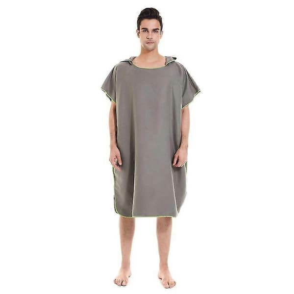 Luxora Voksen Hurtigtørkende Badehåndklekappe Mikrofiber Strandhåndkle Badekåpe Med Hette Gray