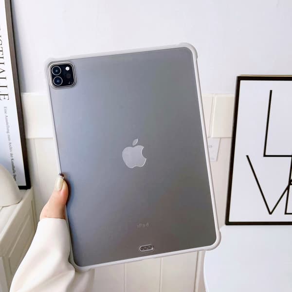 Fodral för iPad Pro 12.9 2022/2021/2020/2018 Grå Kant Frostat Vikbart Roterande Ställ
