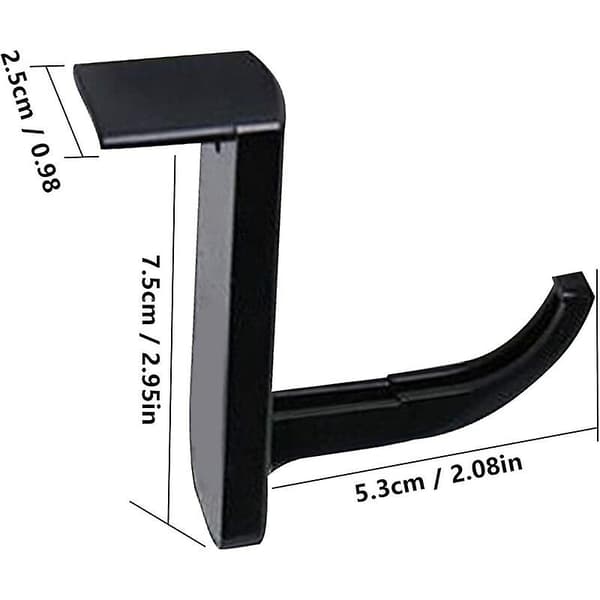 4-pack hörlurskrok, headset-hållare, självhäftande krok, svart, 82,5 cm, Versailles