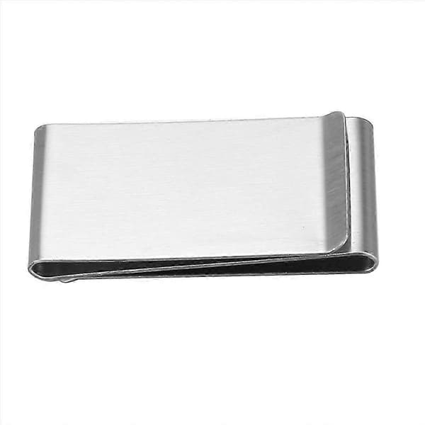 Mænds rustfrit stål dobbeltsidet penge kontant kredit bankkortholder pengeclips Silver One size