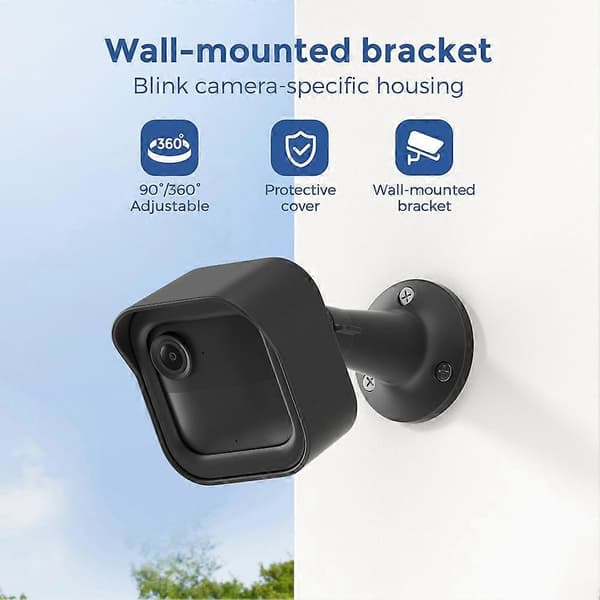 Wall Mount Camera Holder for Blink Outdoor 3rd Gen/4th Gen/2K+ Camera 360° Adjustable Mount Weatherproof Case Black