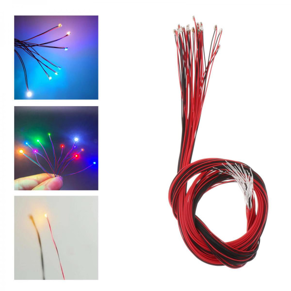 20-pack Mini Förlödda Järnvägsscen Diorama LED-lampor Ornament Orange