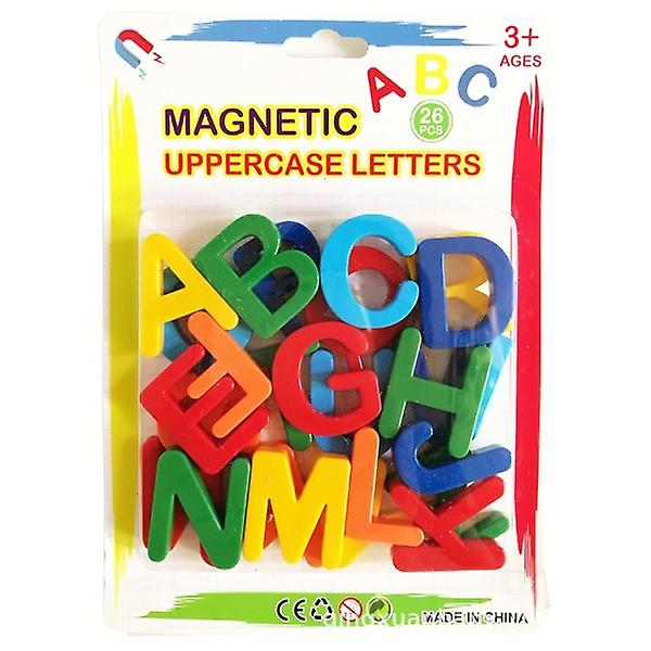 26 st Magnetiska inlärningsalfabetbokstäver Plast Kylskåpsdekaler Småbarn Barn lär sig stavning Räkna Pedagogiska leksaker