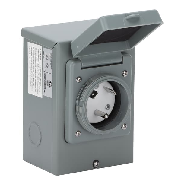 [RM]30A Generator Power Inlet Box 125V 3750W Outdoor Weatherproof Socket RV Accessory