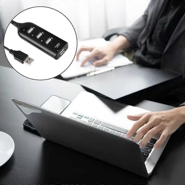 4-ports USB 2.0-hub Sort USB-forlængerhub Højhastighedshub style5997