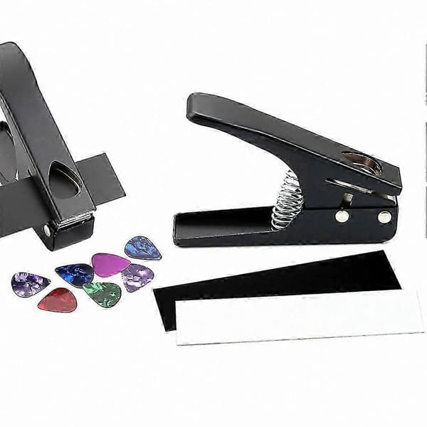 Gitarplekterstanseverktøy med 2 plastark for tilpassede DIY-plektere Black