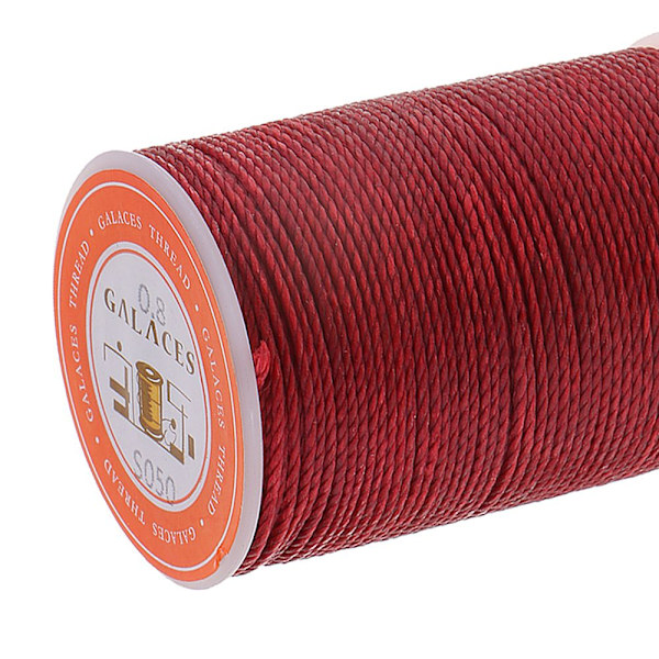 0,8 mm Polyester Rund Vaxad Tråd Sömnad DIY Hantverk Mörkröd Sömnad