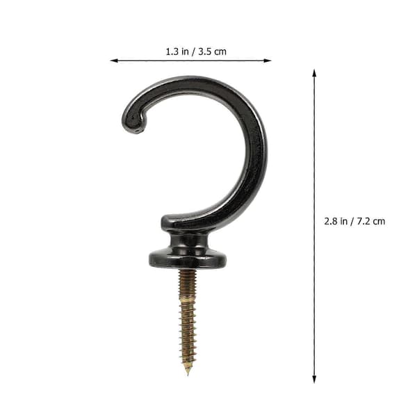 [RM]Svart gardinholder i sinklegering for dekor 2 stk