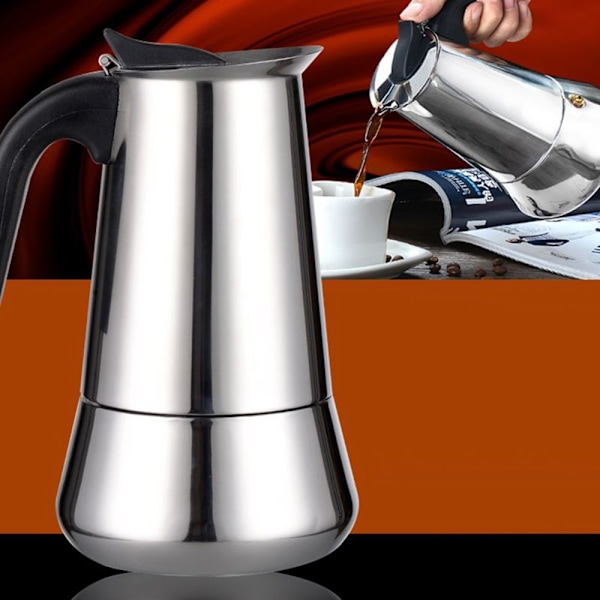 Espressokokare i rostfritt stål för spishäll, Moka, 9 koppar, Perkolator
