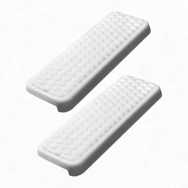 Skrivebordsalbuepude L-formet armlæn skrivebordskantpude behagelig hukommelsesskum White PU 2Pcs