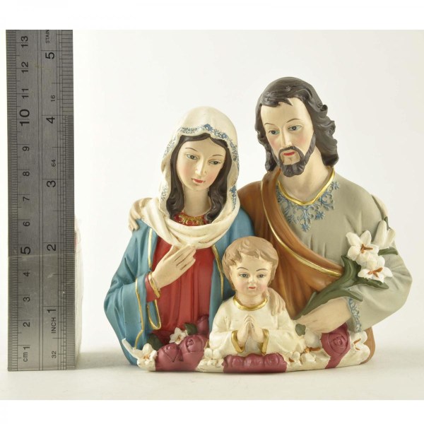 Harts 5" Helig Familj Staty Katolsk Religiös Gåva Handmålade Jesus Kristus Skulpturer Hem Hyllor Sängbord Bänkar Skrivbord