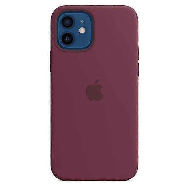 [RM]iPhone 12/12 Pro Case with MagSafe - 1:1 Scale Silicone Case, Induction Popover, Slim, Shockproof Protective Case Wine Red WineRed