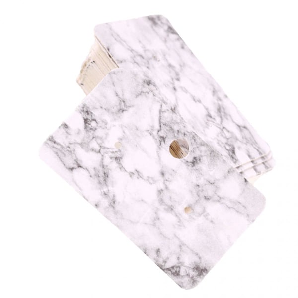 100x smycken örhänge hängande stift displayhållare hängande kort 5.0x3.0cm marmorering