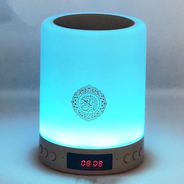 2 st Muslimsk Koranhögtalare Bluetooth Touch Färgskiftande Nattlampa Trådlös