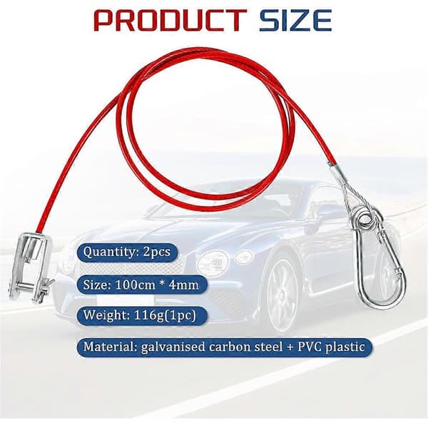 2-pack 1 meter ring släpvagn husvagn broms bort brytning säkerhetskabel bromsad dragkroks tillbehör delar