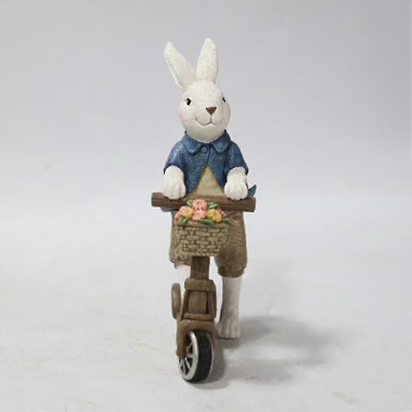 [RM] Riding Rabbit Couple Ornament Spring Easter Decoration Micro Landscape Figurine