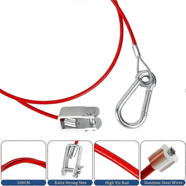 2-pack 1 meter ring släpvagn husvagn broms bort brytning säkerhetskabel bromsad dragkroks tillbehör delar